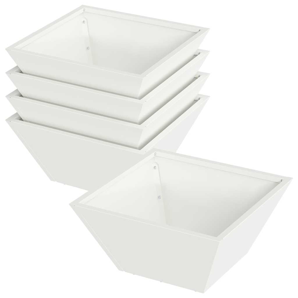 Macetero De Jardín 5 Uds. Blanco 35 X 35 X 15 Cm_0