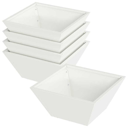 Macetero De Jardín 5 Uds. Blanco 35 X 35 X 15 Cm_0