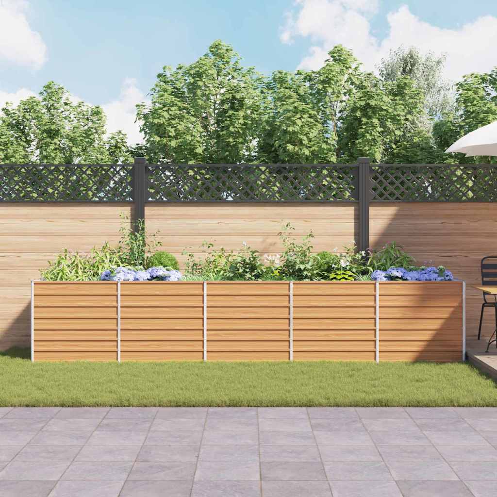 Arriate Elevado Marrón Claro 400 X 80 X 77 Cm Acero Galvanizado_3