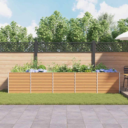 Arriate Elevado Marrón Claro 400 X 80 X 77 Cm Acero Galvanizado_3