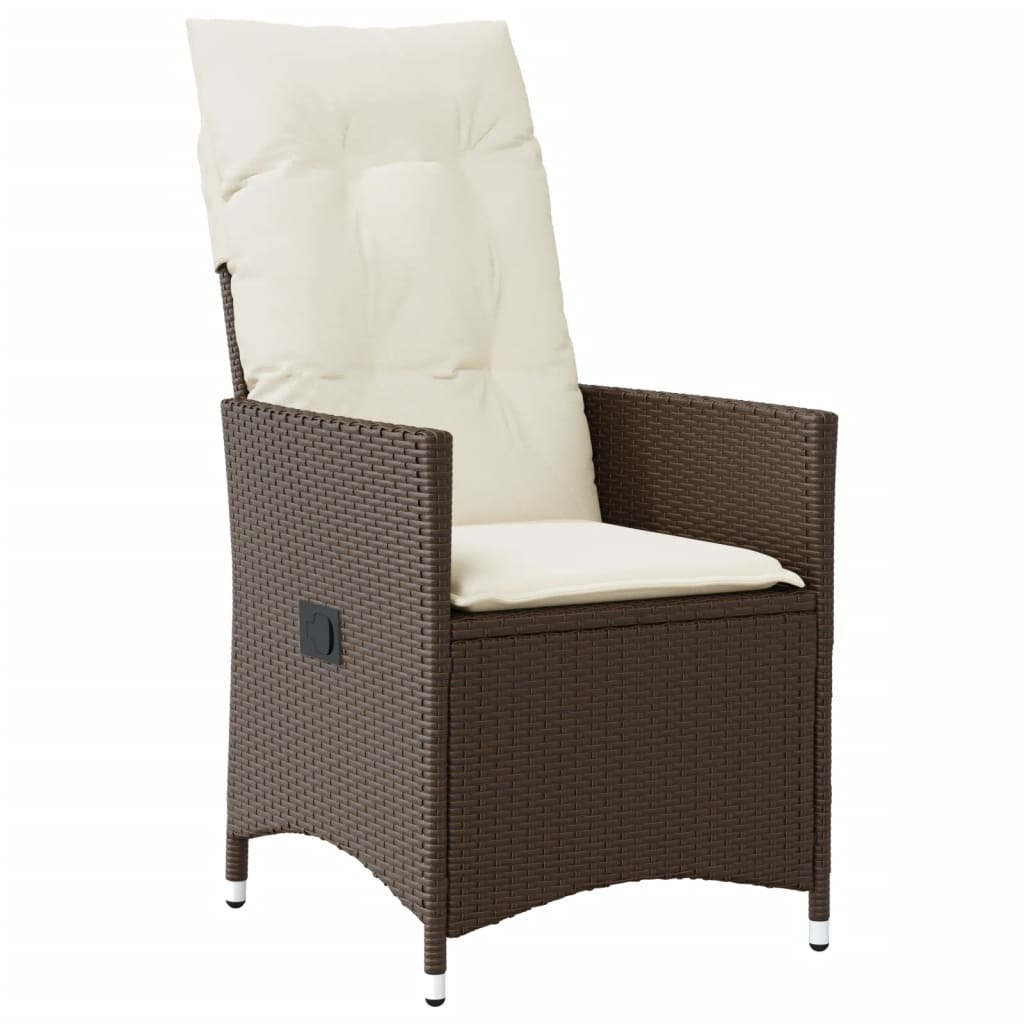 Set Comedor De Jardín 7 Pzas Con Cojines Ratán Sintético Marrón / Vetonek_2