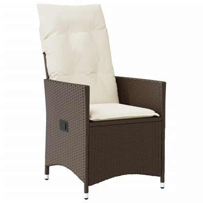 Set Comedor De Jardín 7 Pzas Con Cojines Ratán Sintético Marrón / Vetonek_2