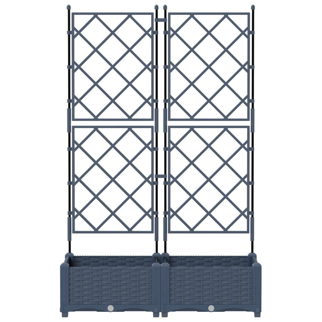 Vidaxl Maceta De Jardín Con Enrejado 2 Pcs Gris 80 X 40 X 125.5 Cm Pp_4