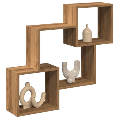 Armario De Pared Madera Ingeniería Roble Artesanal 78x18x71 Cm / Vetonek_0