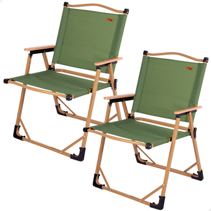 Pack 2 Sillas Plegables Altas Glamping Verde Acero Aktive_0