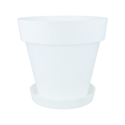 Embalagem de vasos brancos Tes 26 x 24 cm com pires