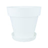 Embalagem de vasos brancos Tes 26 x 24 cm com pires