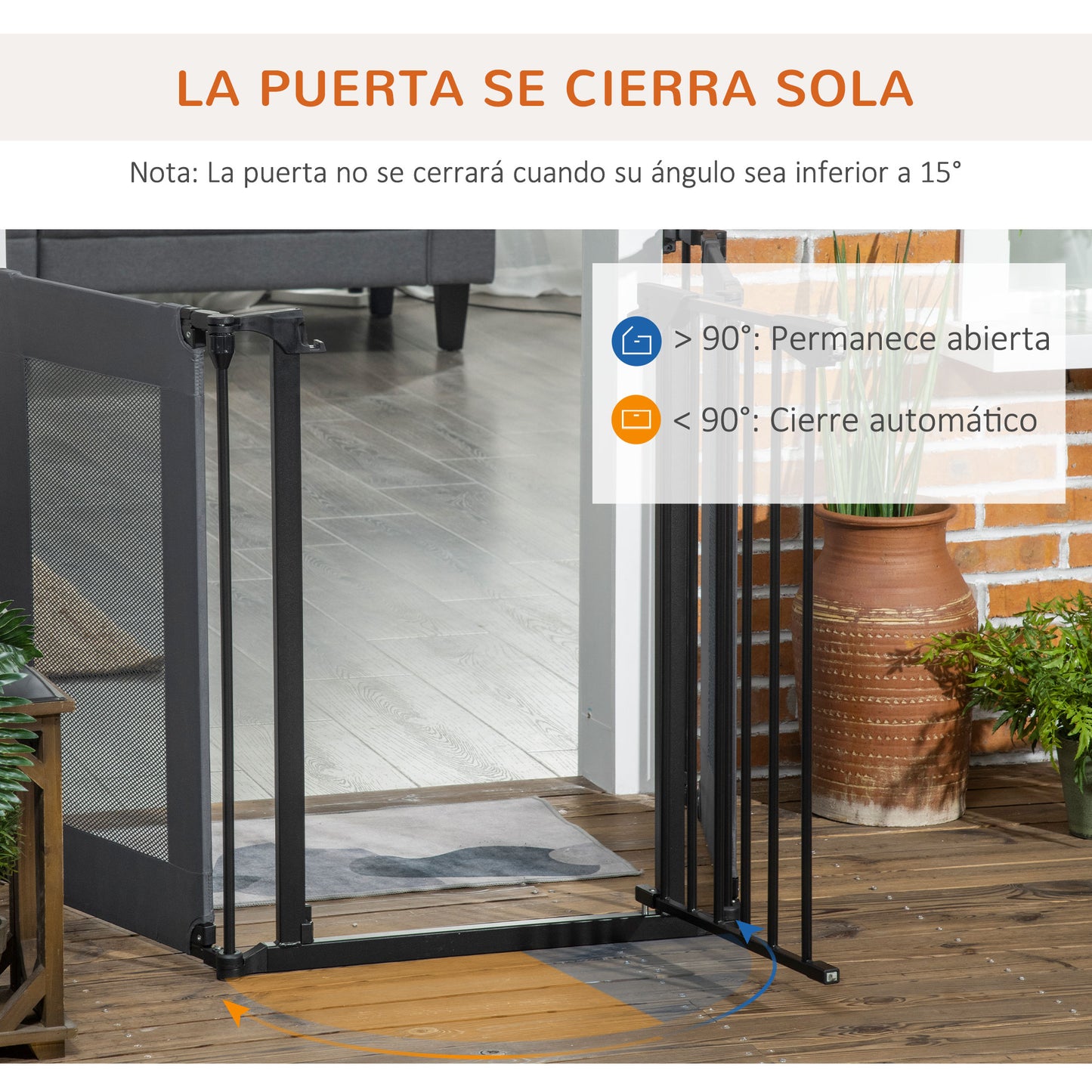 Pawhut Barrera De Seguridad Para Perros Plegable De 3 Piezas 203x74 Cm Negro_5