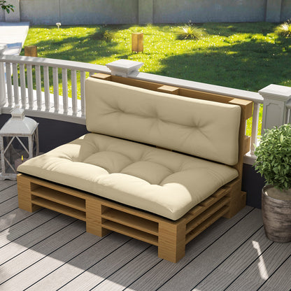 Outsunny Cojines Para Palets 2-piezas Set De Tela Resistente Impermeable Beige_1