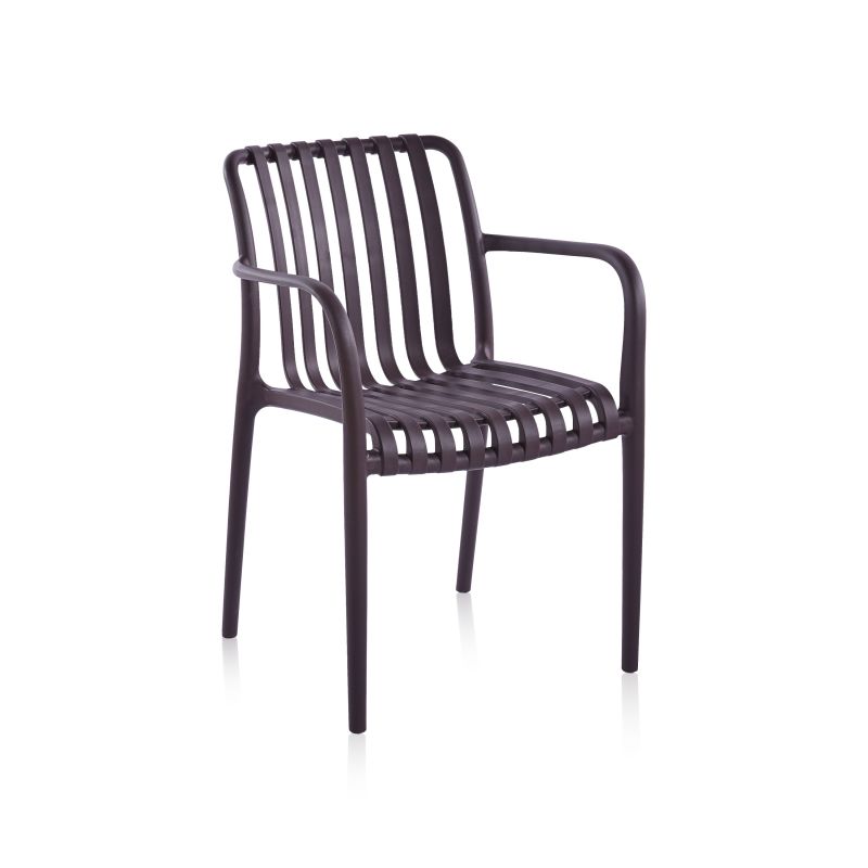 Pack 4 Sillas De Exterior Jamie Arm Polipropileno, Marrón, 57,5 X 81 X 55,5_3