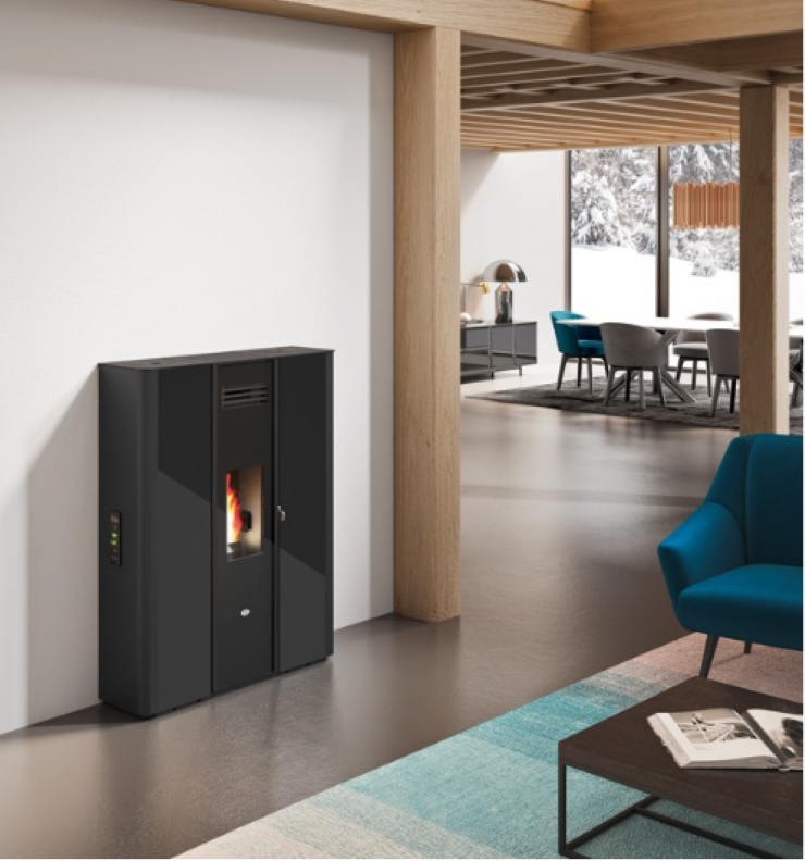 Estufa De Pellet Eva Calòr Slim Emily 9016005300 Acabado Negro_0