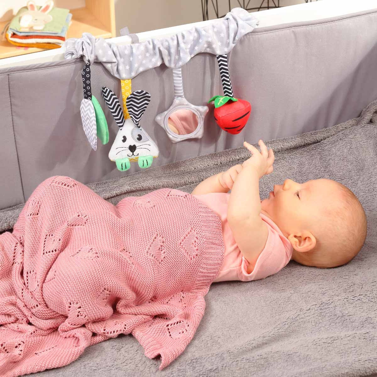 Babyono Manta Natural Para Bebé Corazones 100% Bambú_5