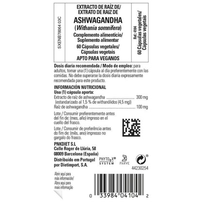 Ashwagandha, 60 cápsulas vegetais