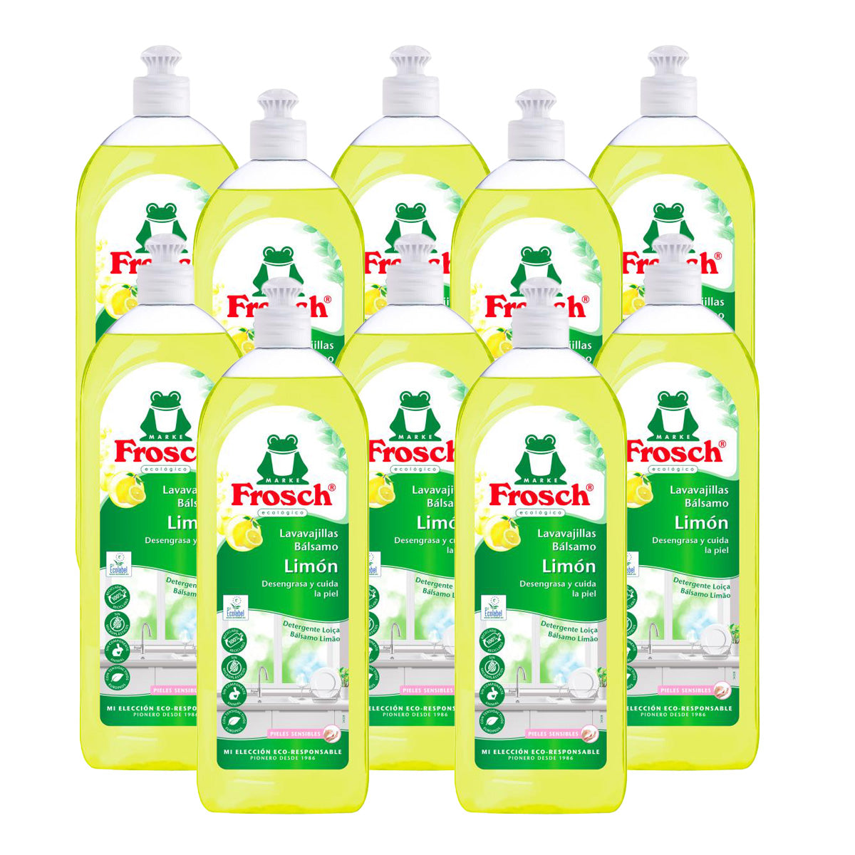 Embalagem de 10 Máquina de lavar louça Eco Frosch Limão 750 ml