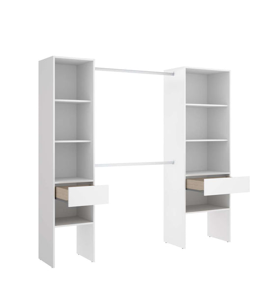 Vestidor Siles Para Dormitorio Con Baldas Y Dos Cajones Acabado Blanco 185 Cm(alto)200 Cm(_0
