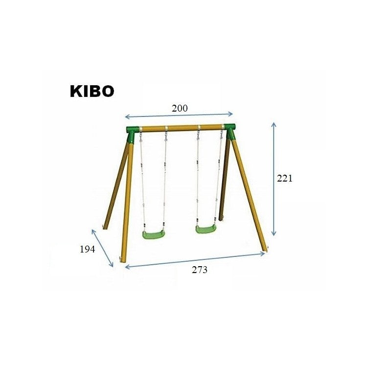 Columpio Doble De Madera Redonda Masgames Kibo Xl._2