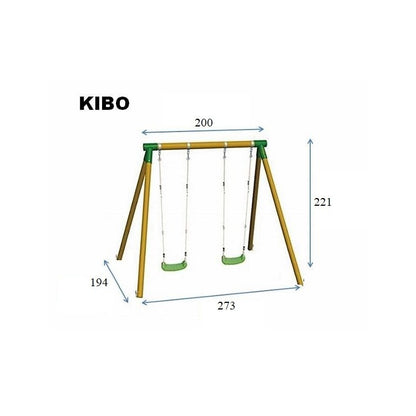 Columpio Doble De Madera Redonda Masgames Kibo Xl._2