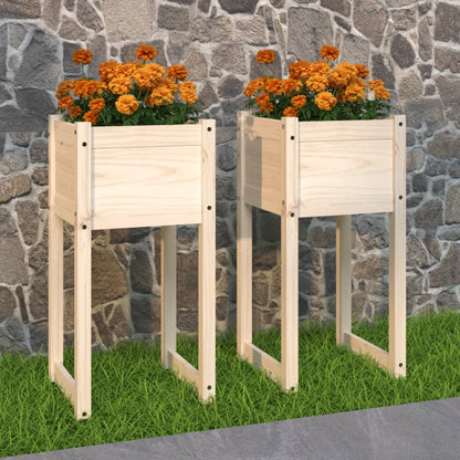 Jardinera 2 Unidades Madera Maciza De Pino 40x40x81 Cm_1