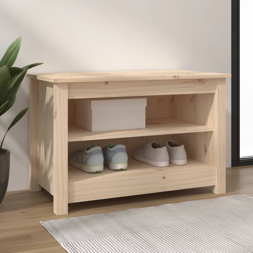 Banco Zapatero De Madera De Pino Maciza 70x38x45,5 Cm / Vetonek_2