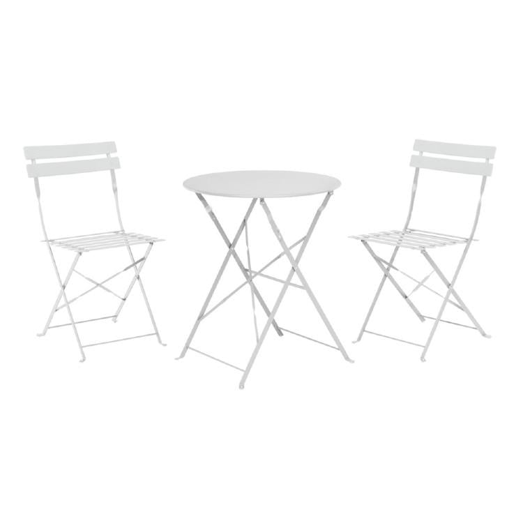 Mesa e cadeiras bistrô de 3 peças cinzentas