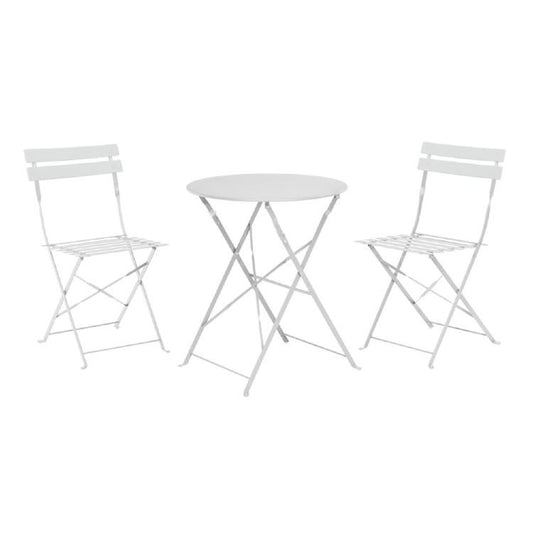 Mesa e cadeiras bistrô de 3 peças cinzentas