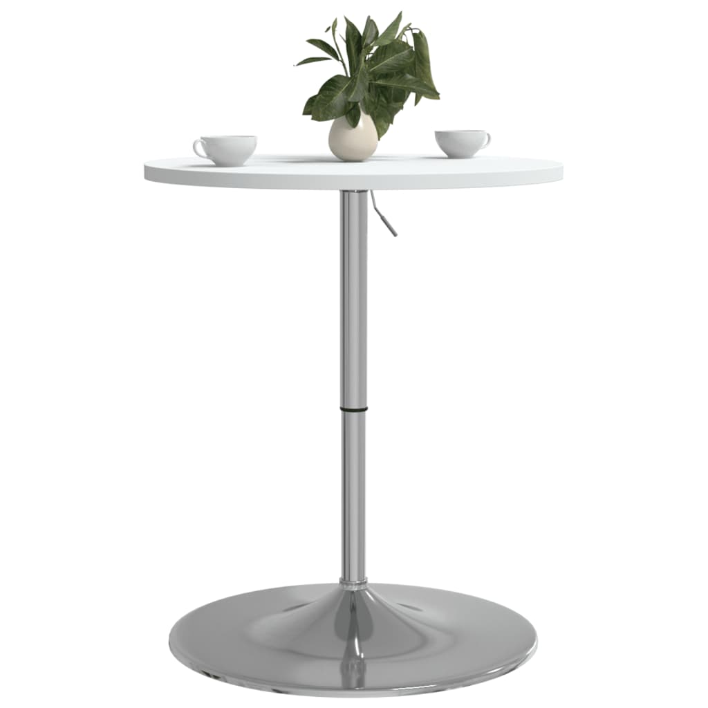 Mesa Alta De Bar Madera Ingeniería Y Acero Blanca 60x60x90 Cm_2