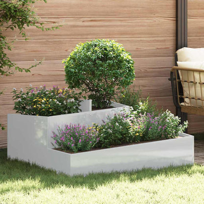 Macetero De Jardín Plateado 100 X 100 X 50 Cm Acero Galvanizado_1