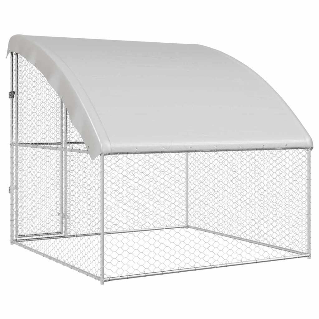 Refugio Para Perros Plateado 2 X 2 X 2 M Acero Galvanizado_5