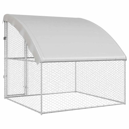 Refugio Para Perros Plateado 2 X 2 X 2 M Acero Galvanizado_5