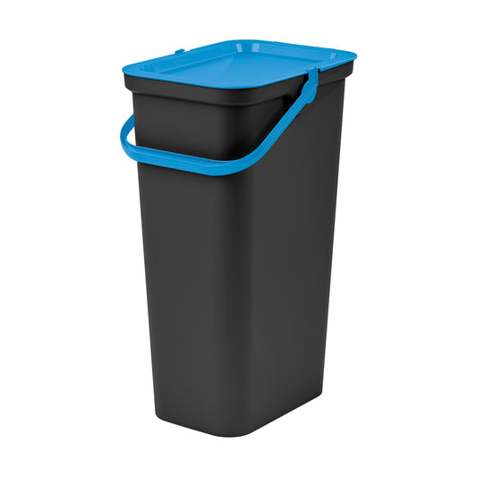 Papelera moda 25l Con Asa (cubo Negro-tapa Sapphir)_0