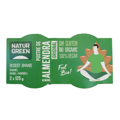 Sobremesa de Baunilha e Amêndoa NaturGreen, 2 x 125 g
