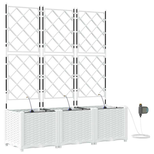 Macetero De Jardín 3 Uds. Blanco 120 X 40 X 142 Cm Pp_0