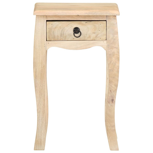 Mesita De Noche De Madera Maciza De Mango 28x28x46 Cm_0