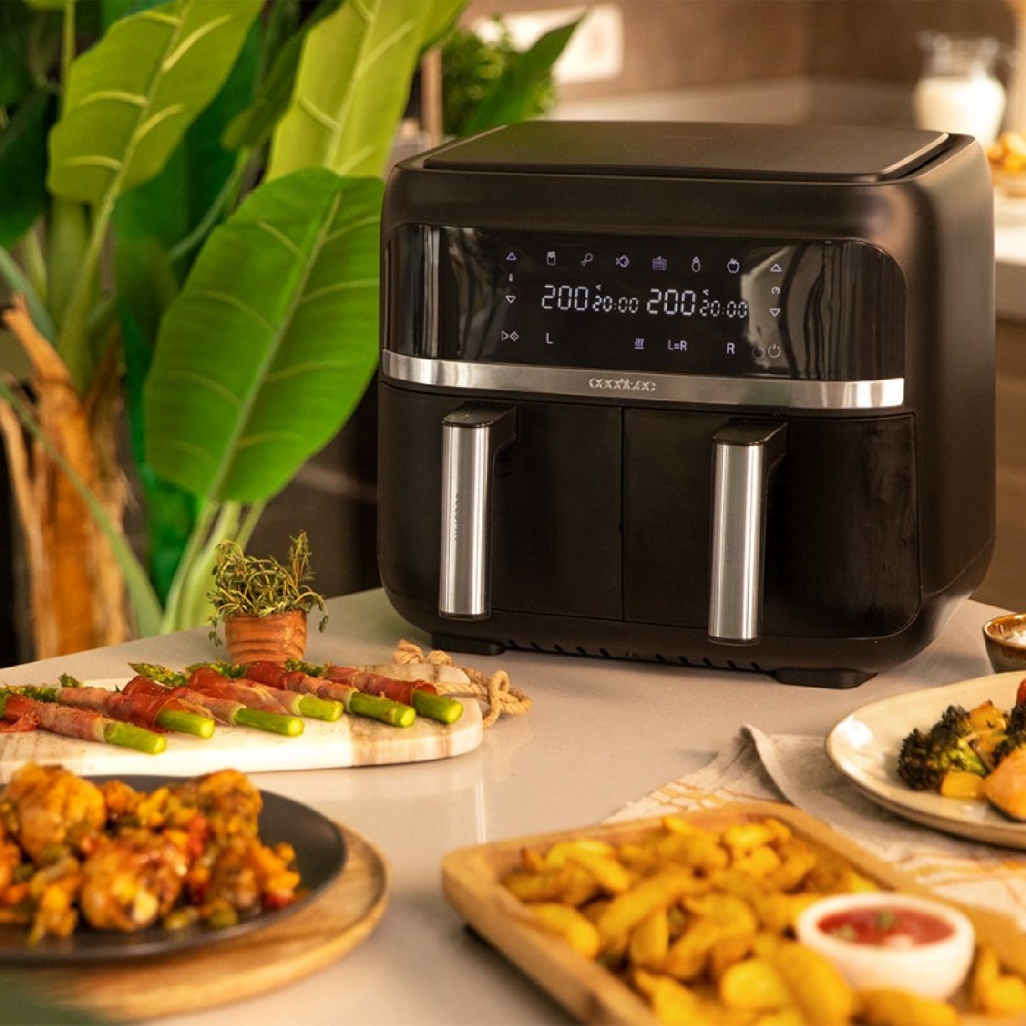 Freidora Sin Aceite De 9 L De Aire Caliente Cecofry Advance Double X. 2850 W, Dietética Y Digital, 2 Cestillos Con Temperatura Dual Y Tecnología Per_1