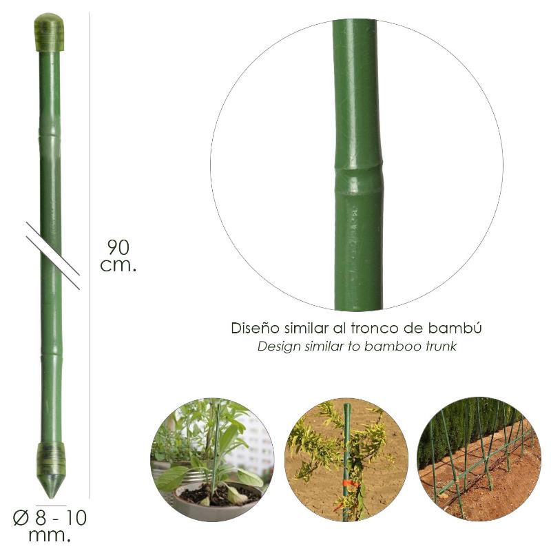Tutor Varilla Bambú Plastificado Ø 8 - 10 Mm. X 90 Cm. (paquete 10 Unidades)_1