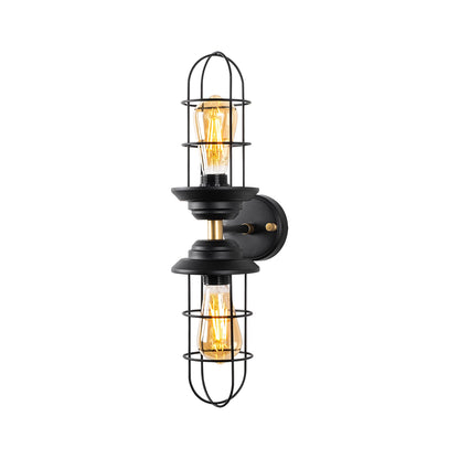 Aplique De Pared, Metal , Negro, 12x20x51, Casquillo 2 X E27 Max 40 W_0