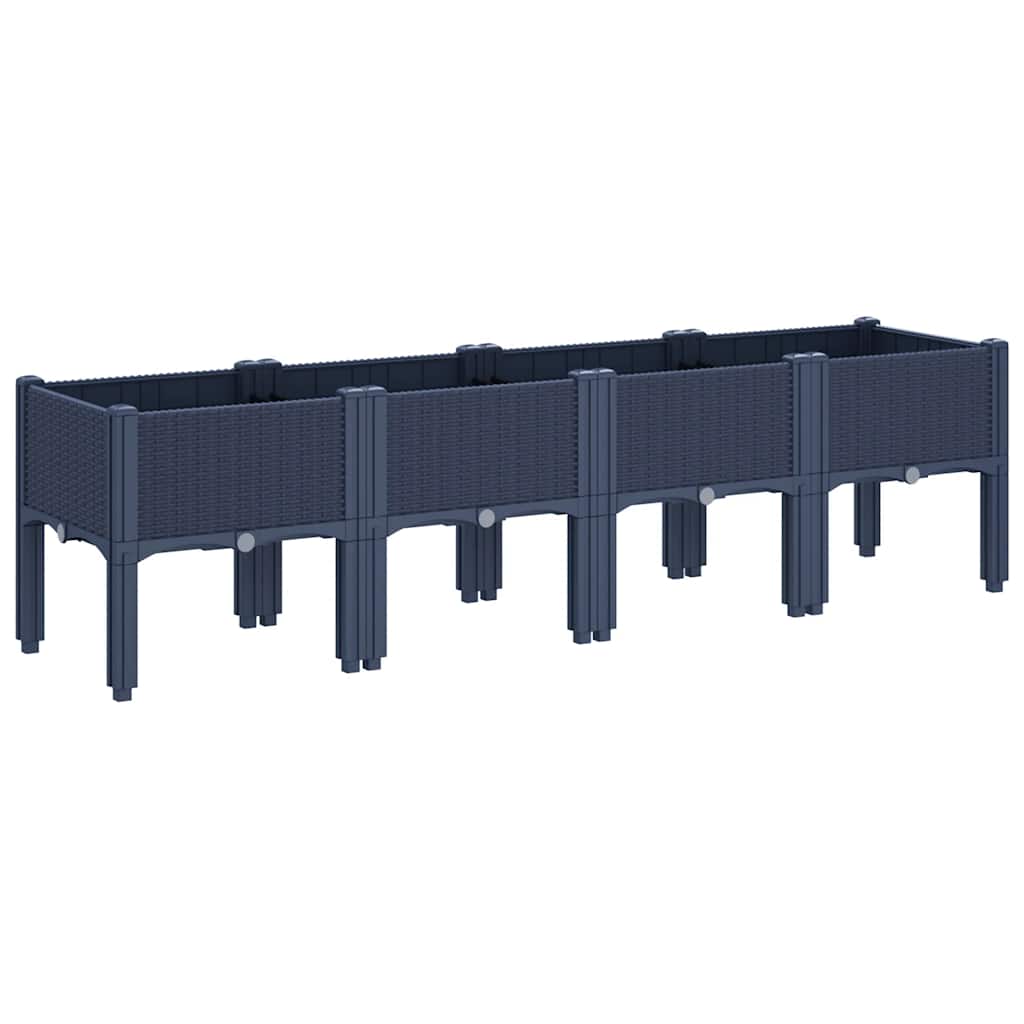 Jardinera Con Patas Pp Azul Gris 160x40x42 Cm_4
