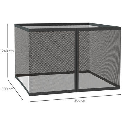Outsunny Mosquitera Para Sombrilla 300x300x240 Cm Red Para Sombrilla De Malla_2