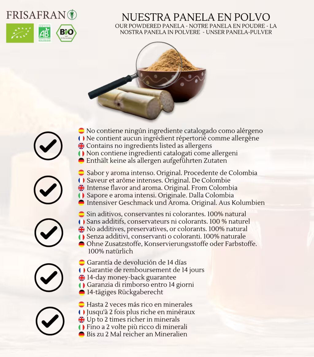 Panela Pulverizada Ecológica - Calidad Y Sabor | Frisafran 1 Kg_5