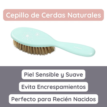 Set Cepillo Y Peine Con Cerdas Naturales Extra Suaves Mint_2