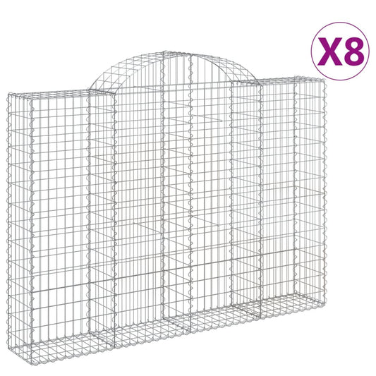 Cestas Gaviones 8 Uds Forma De Arco Hierro 200x30x140/160 Cm_0