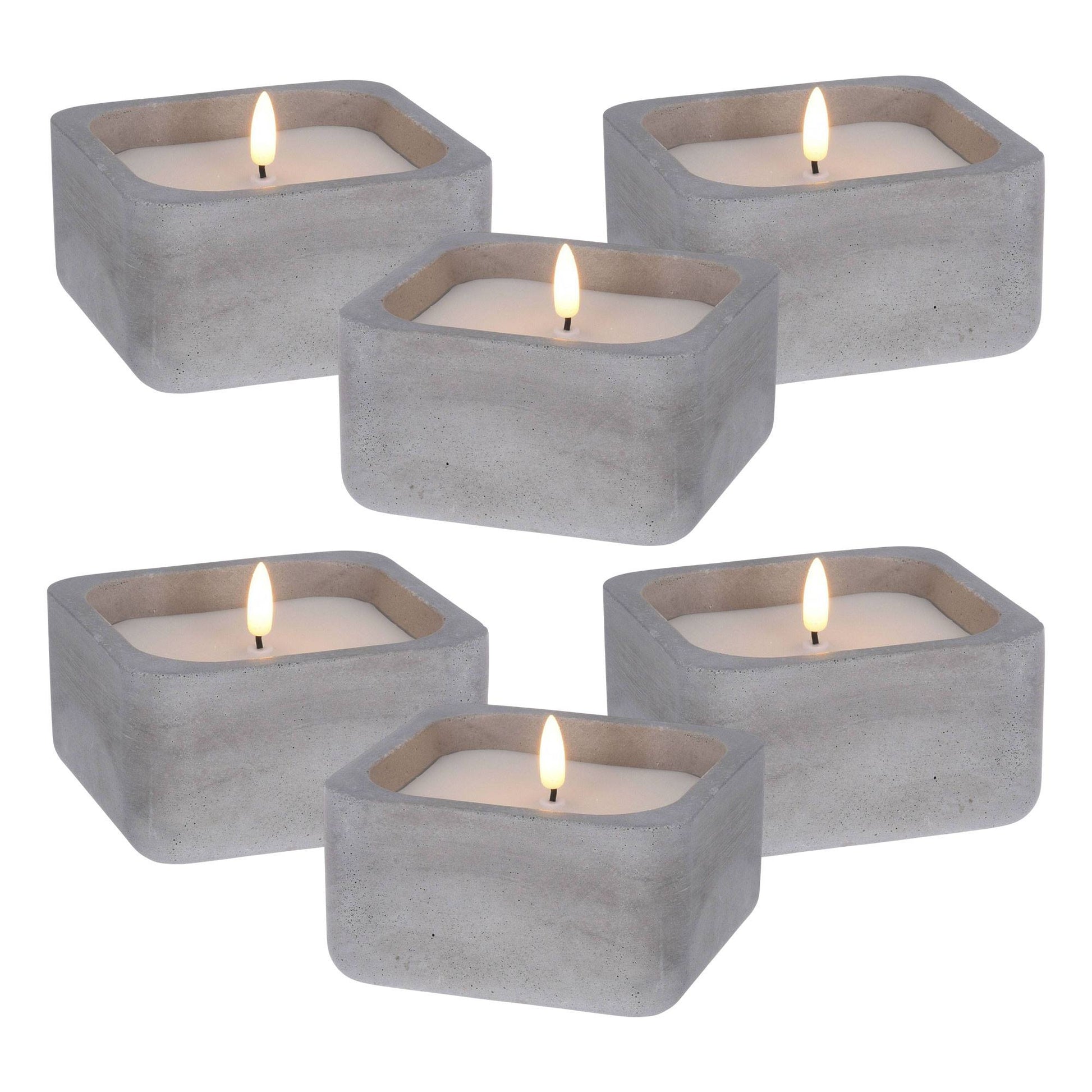 Well Home - Pack 6 Velas Led Cuadrarda Gris_0