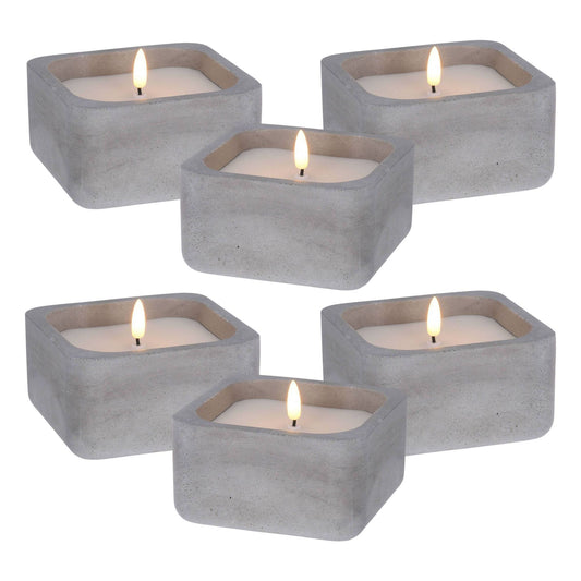 Well Home - Pack 6 Velas Led Cuadrarda Gris_0