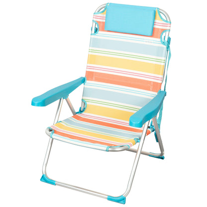 Aktive Silla Plegable Playa Rayas Multicolor, Aluminio, 5 Posiciones, Sistema Antivuelco,_0