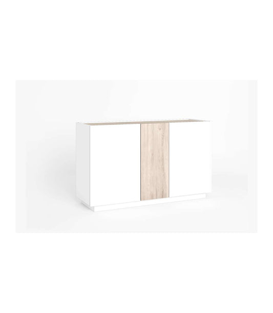Mueble Aparador Modelo Celia 3 Puertas Acabado Blanco/sahara, 130.1cm(ancho) 78cm(alto) 41_0