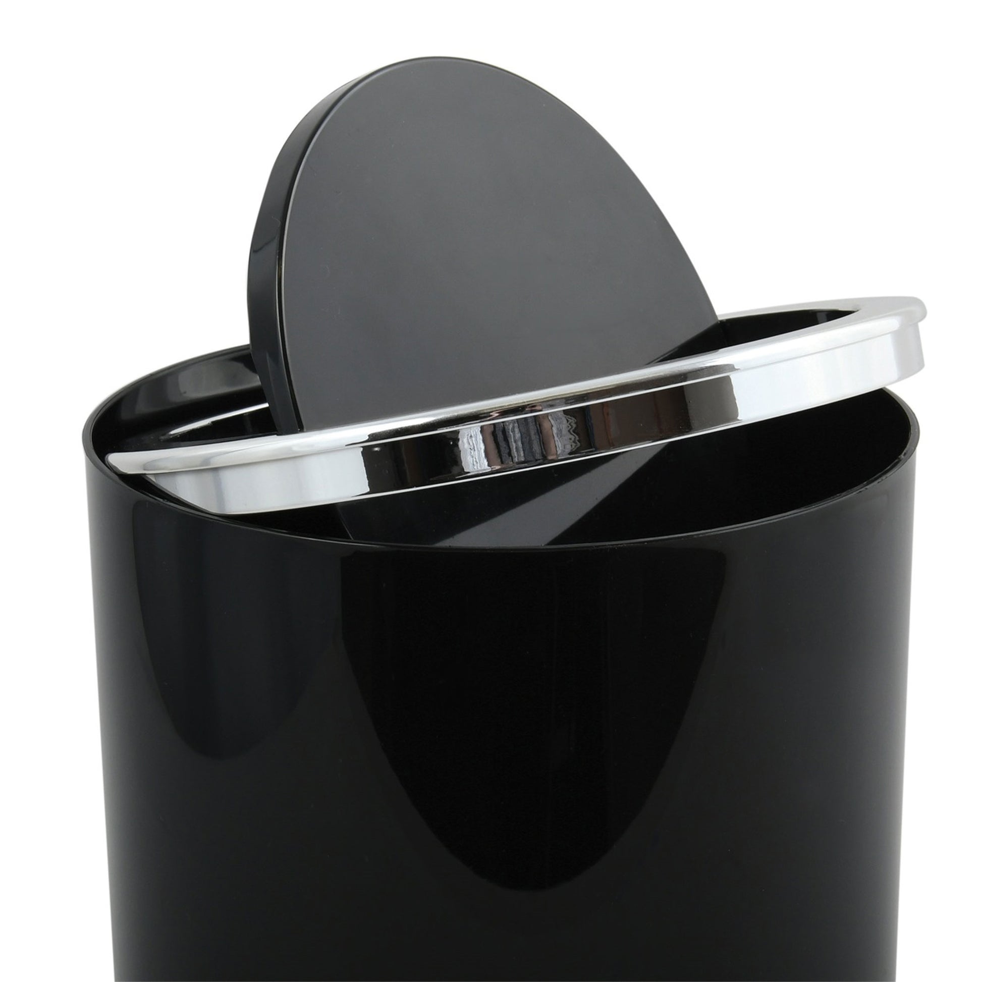 Cubo De Basura 6 Litros Para Baño Msv De Plastico En Color Negro 18 X 24,2 Cm_2