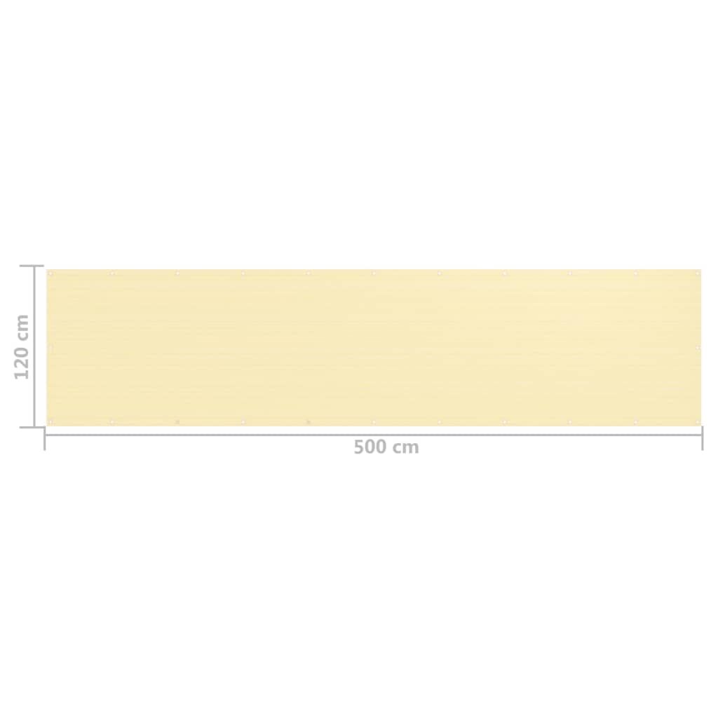 Vidaxl Toldo Para Balcón Hdpe Beige 120x500 Cm_2