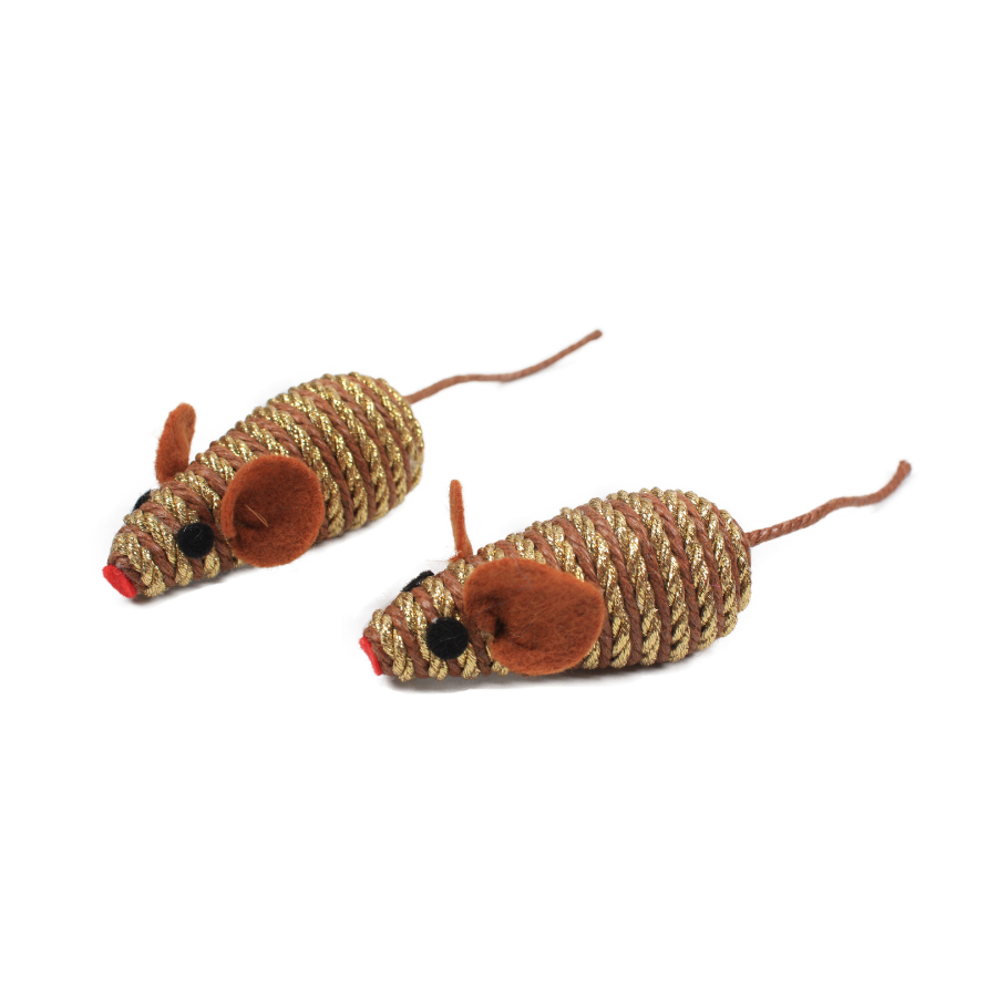 Juguete Para Gato En Pack De 2 Ratones De Cuerda. De 7cm De Longuitud Y Suave Sonido Al Mover. Wuapu_1