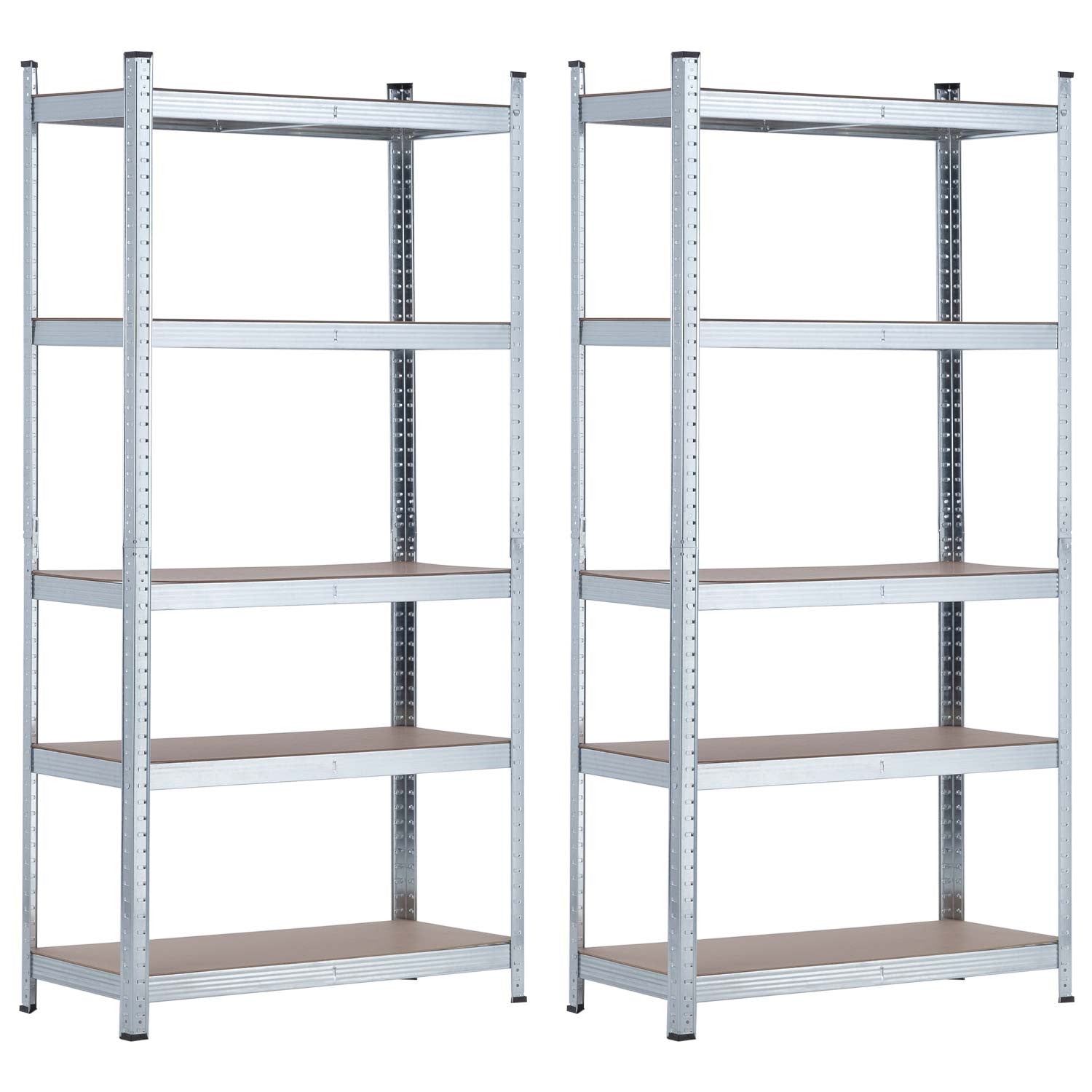 Pack 2 Estanterías Modulares Con 5 Baldas Ajustables 180x90x40cm 875kg O91_0