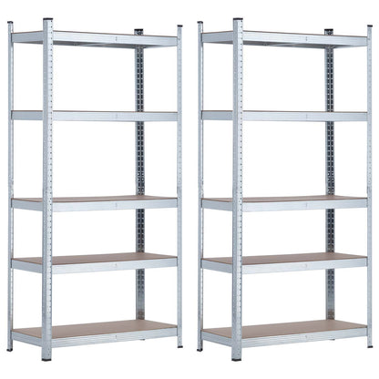 Pack 2 Estanterías Modulares Con 5 Baldas Ajustables 180x90x40cm 875kg O91_0